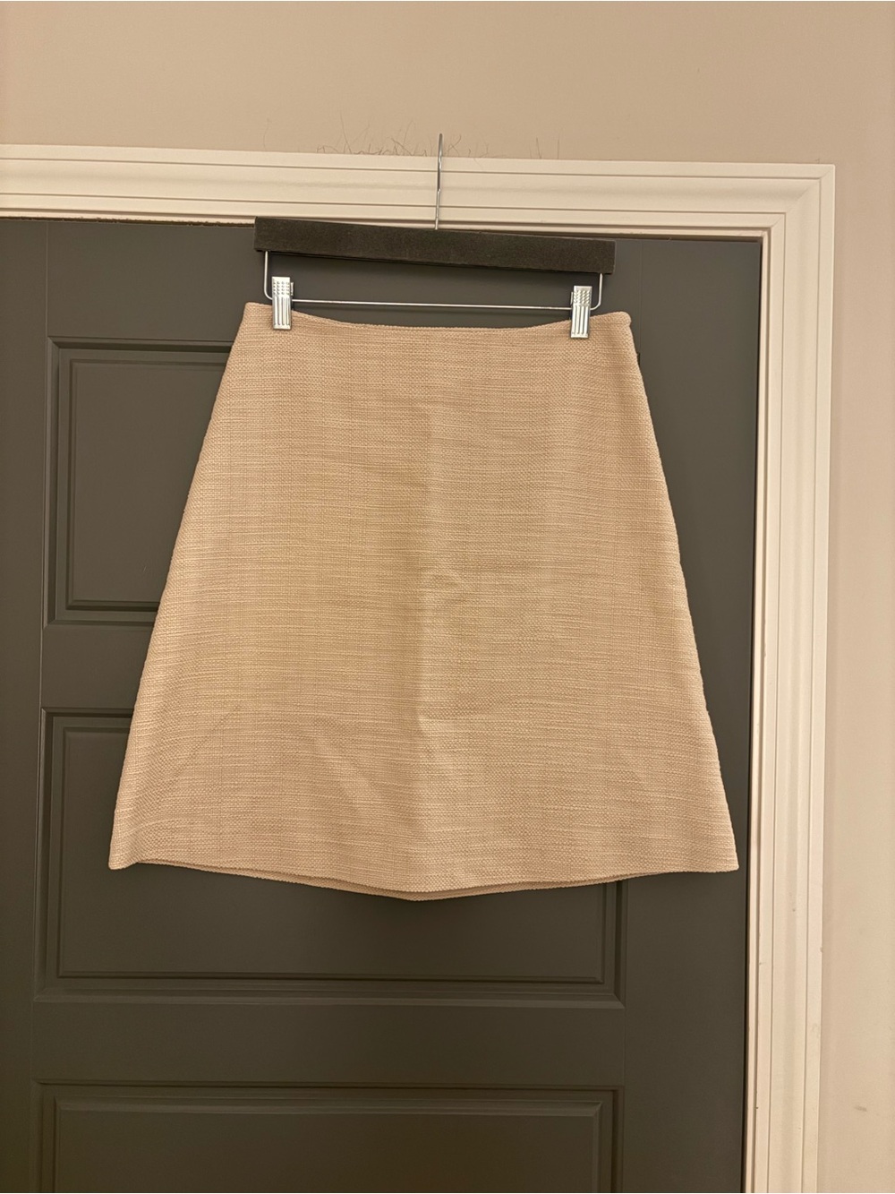 Tory Burch Beige Textured A-Line Skirt Silk Lined Size 2